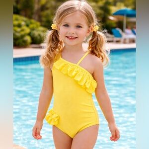 Cat & Jack Yellow Kids Swim One Piece
